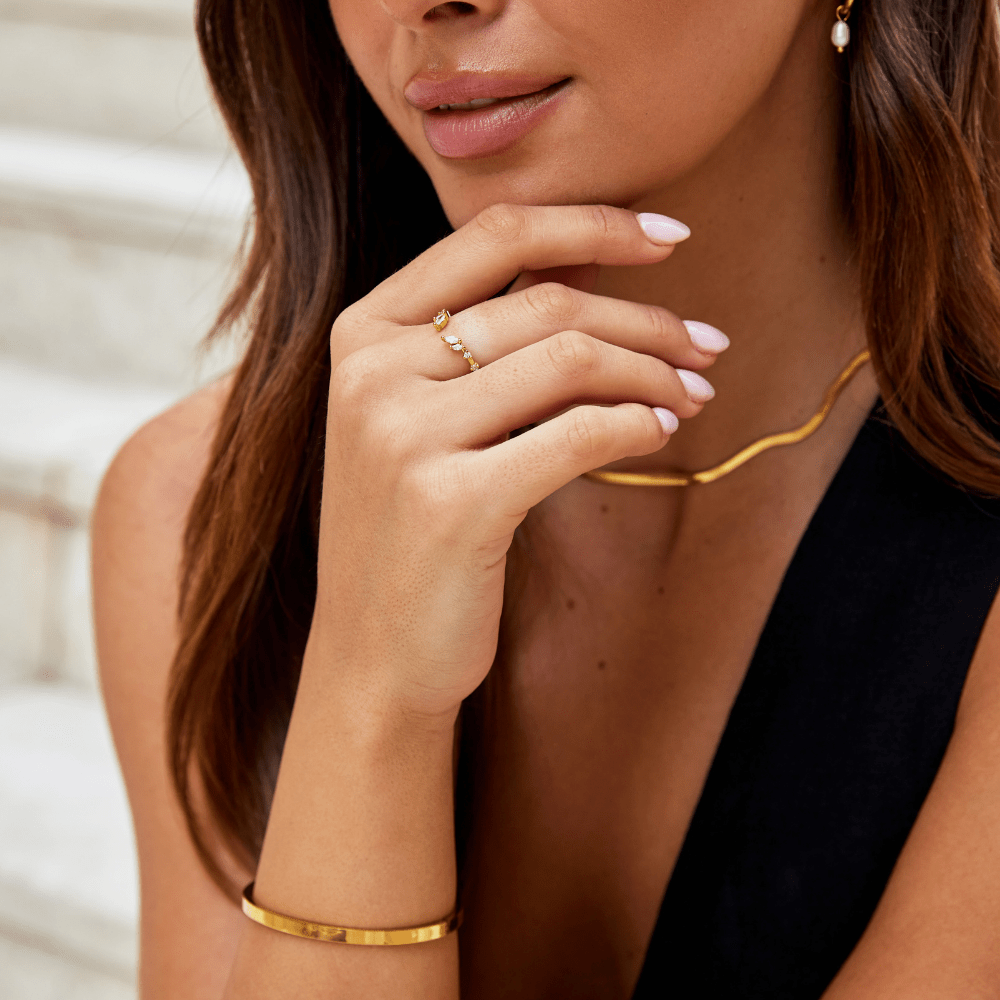 Elena | Gold Crystal Vine Ring