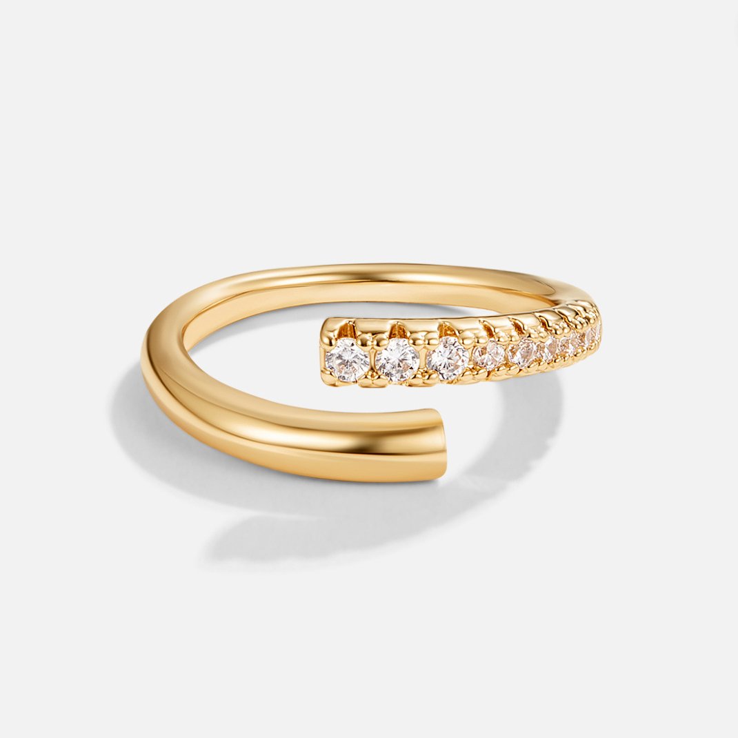 Nora | Gold and Crystal Wrap Ring