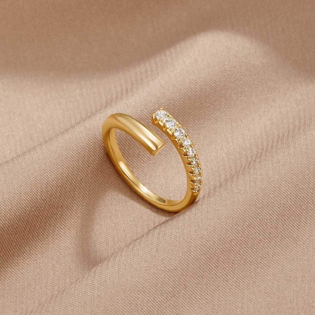 Nora | Gold and Crystal Wrap Ring
