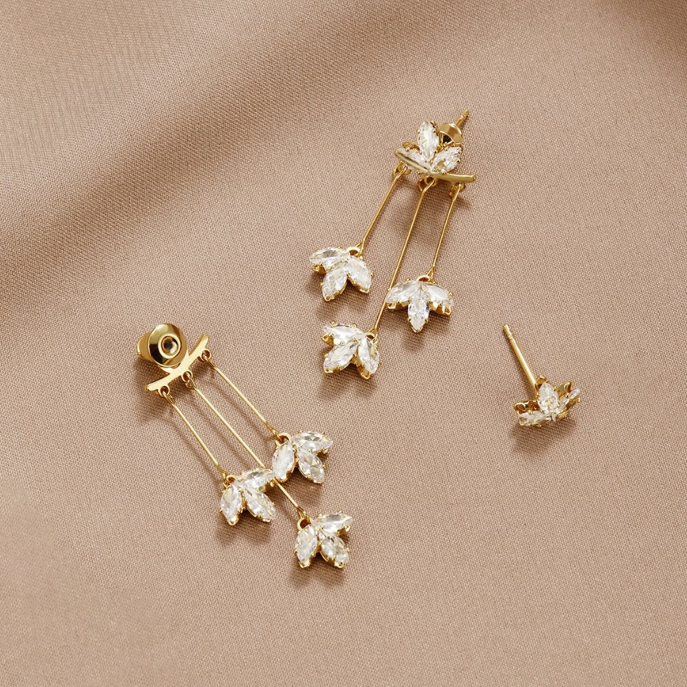 Mira | Lotus Crystal Waterfall Earrings