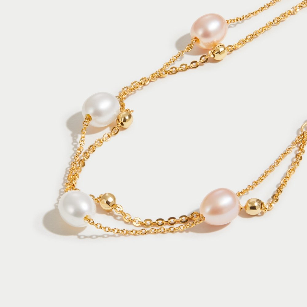 Elara | Layered Freshwater Pearl Bracelet