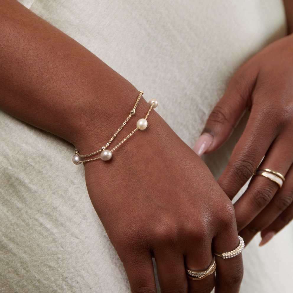 Elara | Layered Freshwater Pearl Bracelet