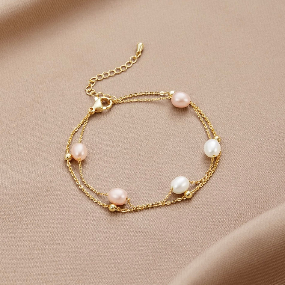 Elara | Layered Freshwater Pearl Bracelet
