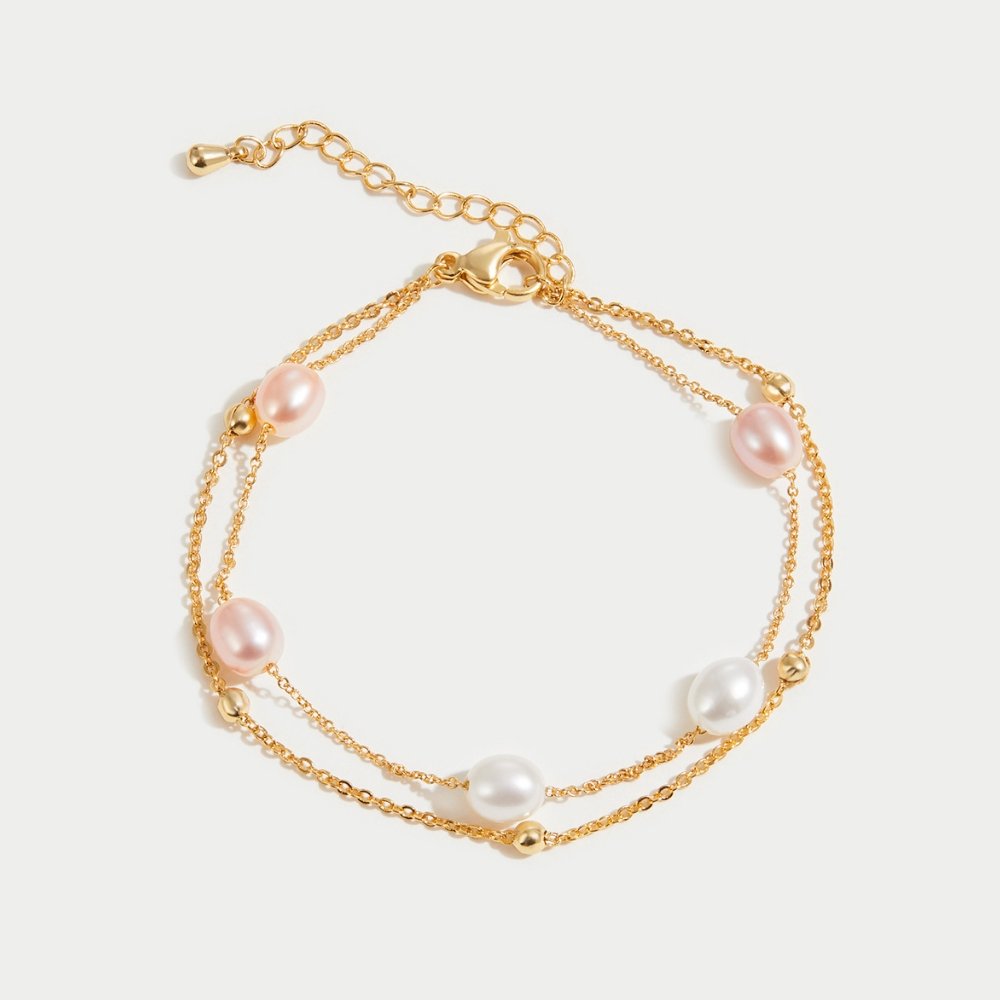 Elara | Layered Freshwater Pearl Bracelet