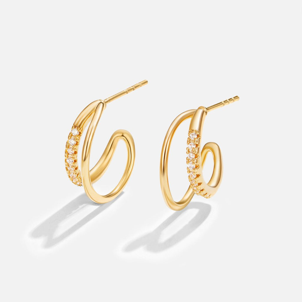 Amaris | Crystal Double Hoop Earrings