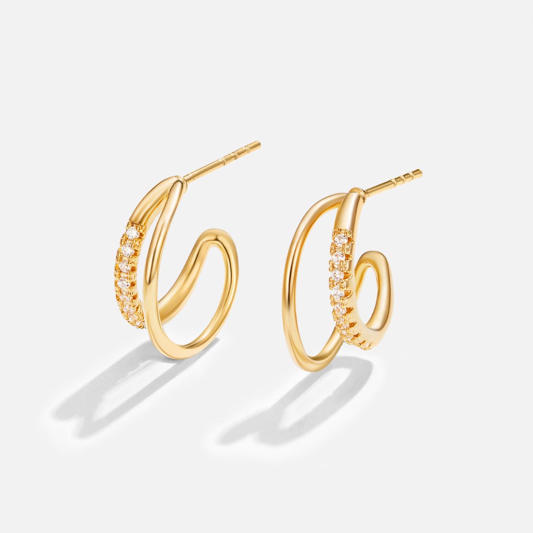 Amaris | Crystal Double Hoop Earrings