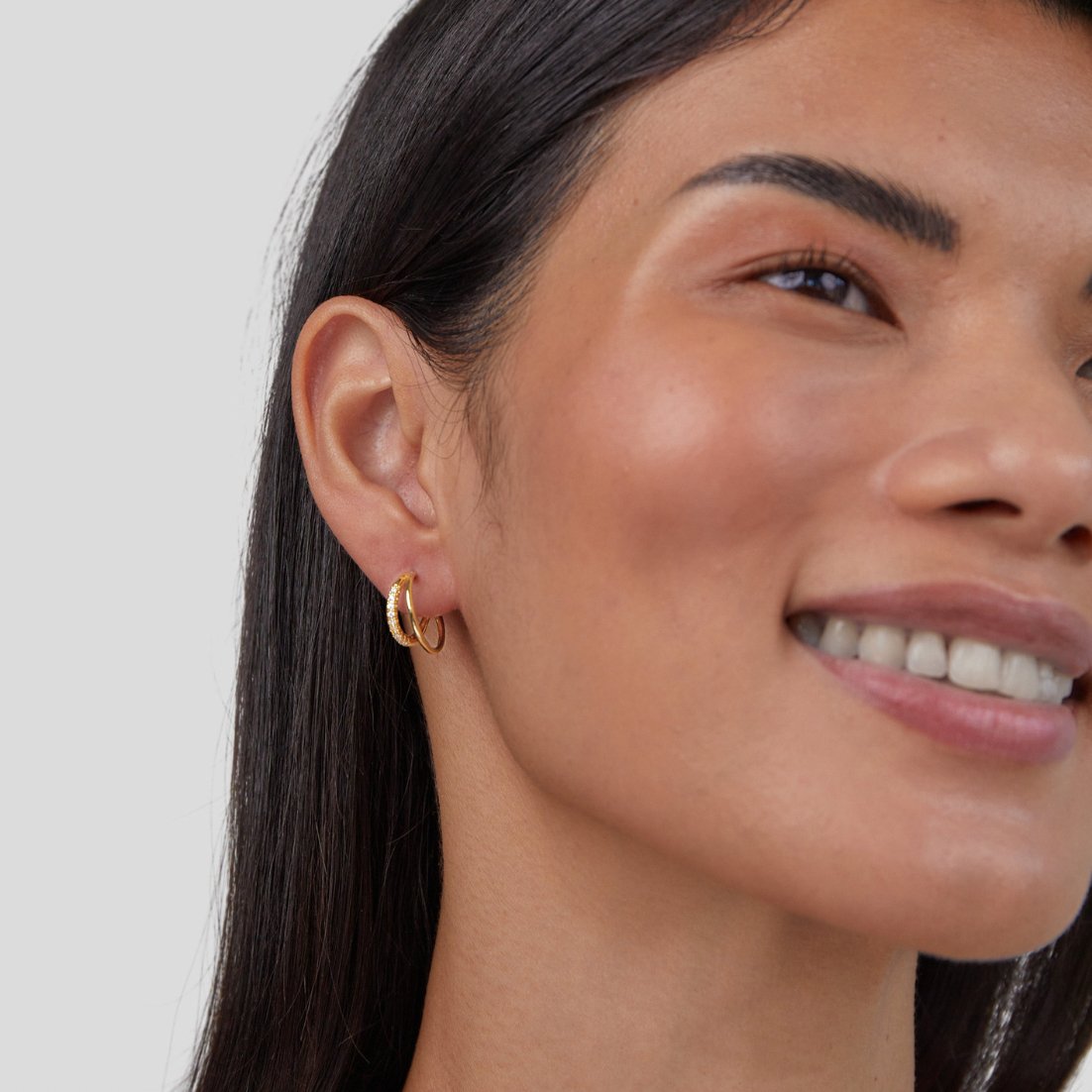 Amaris | Crystal Double Hoop Earrings