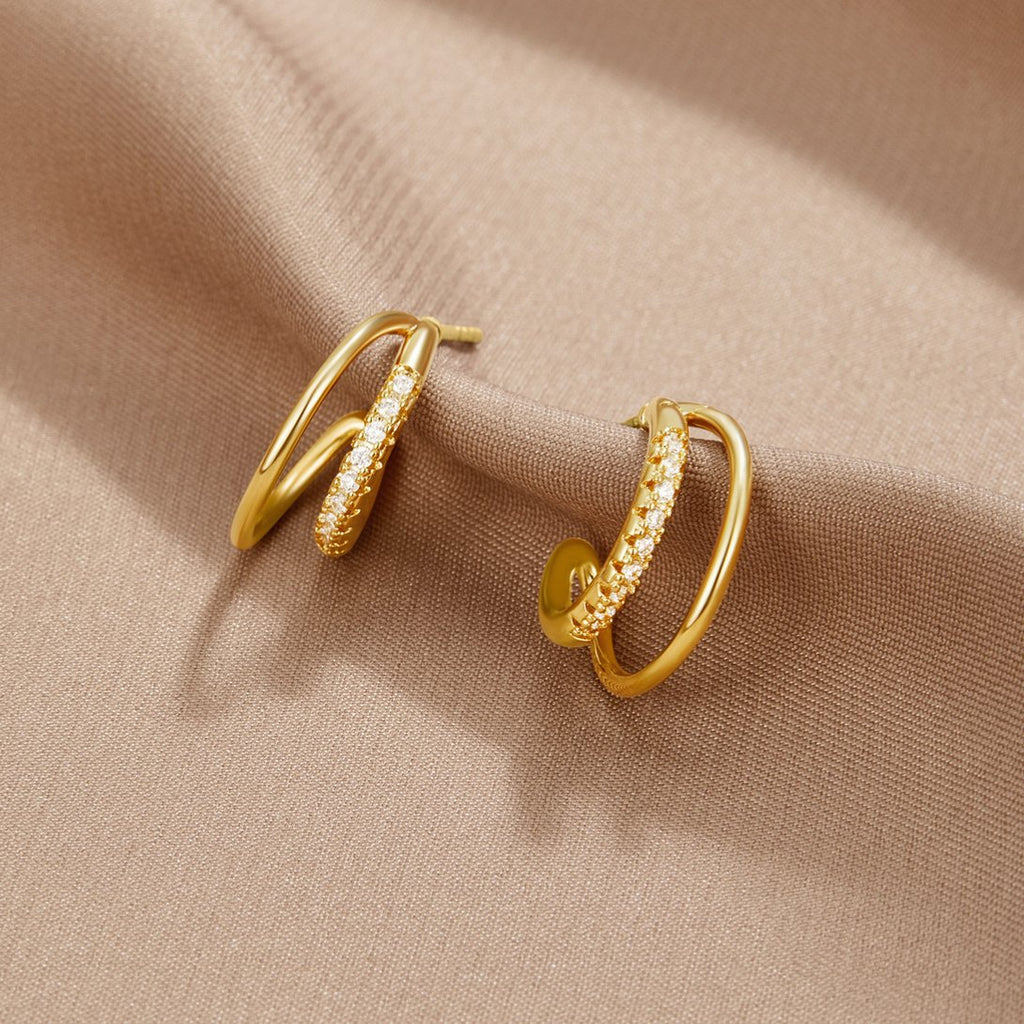 Amaris | Crystal Double Hoop Earrings