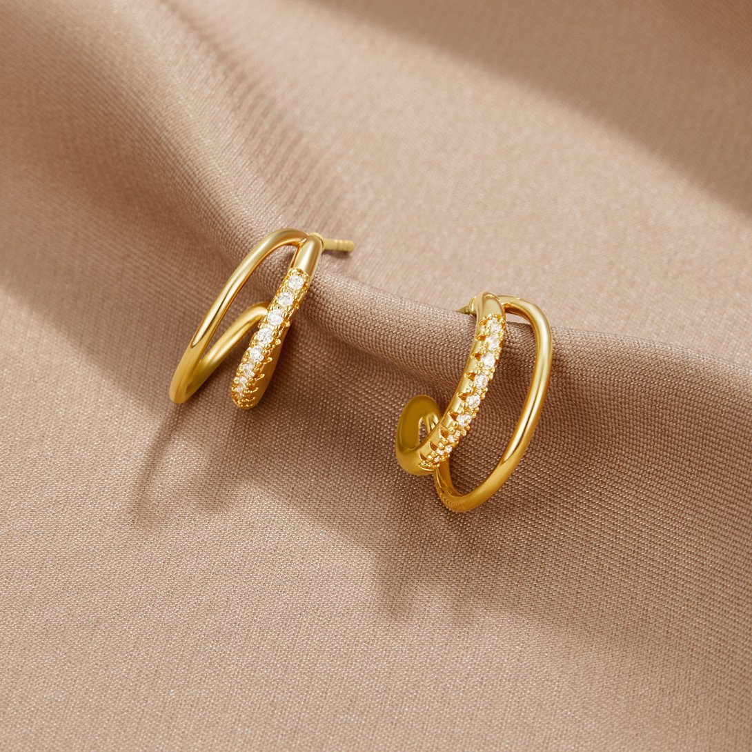 Amaris | Crystal Double Hoop Earrings