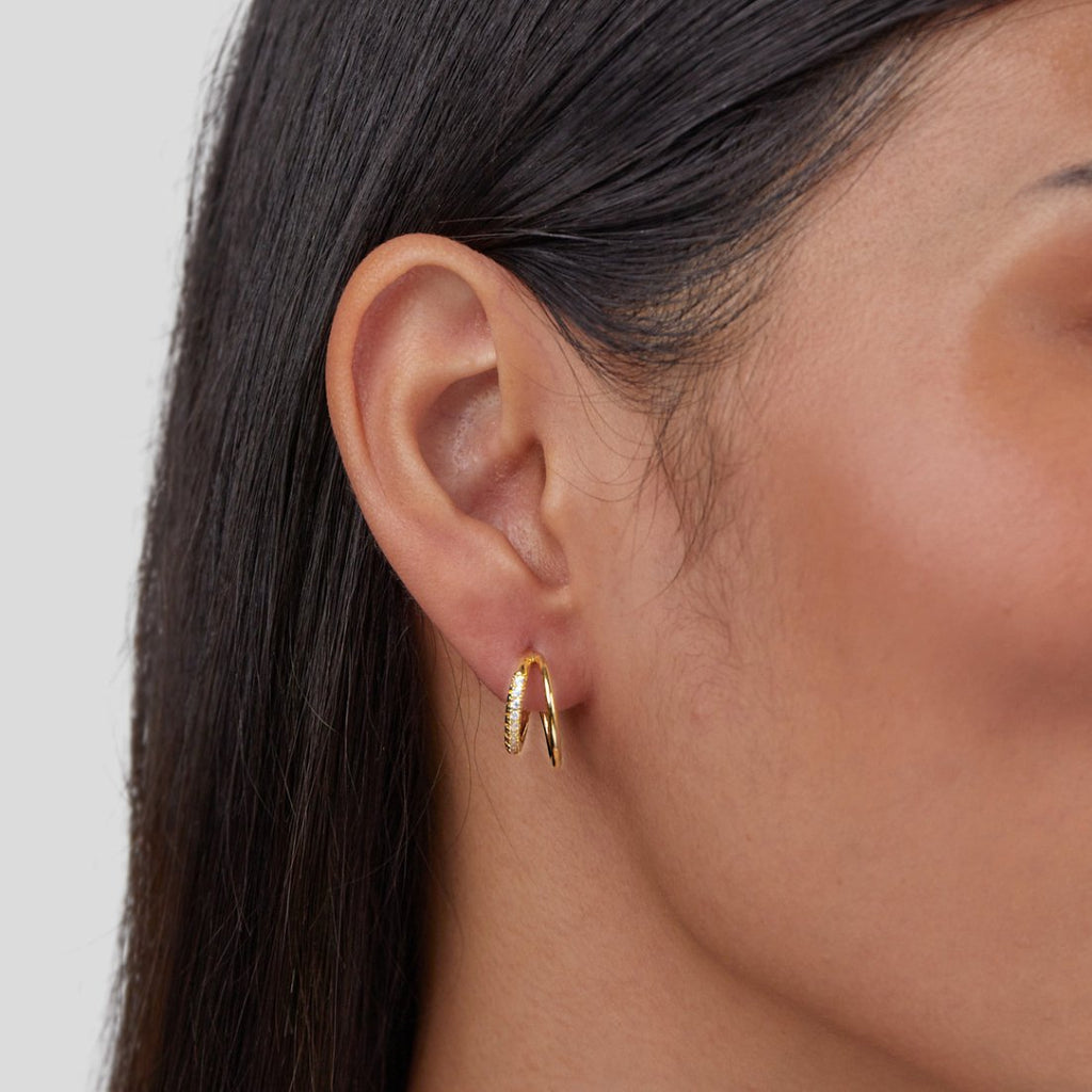 Amaris | Crystal Double Hoop Earrings